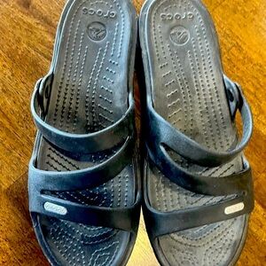 Black Crocs Strappy Sandals